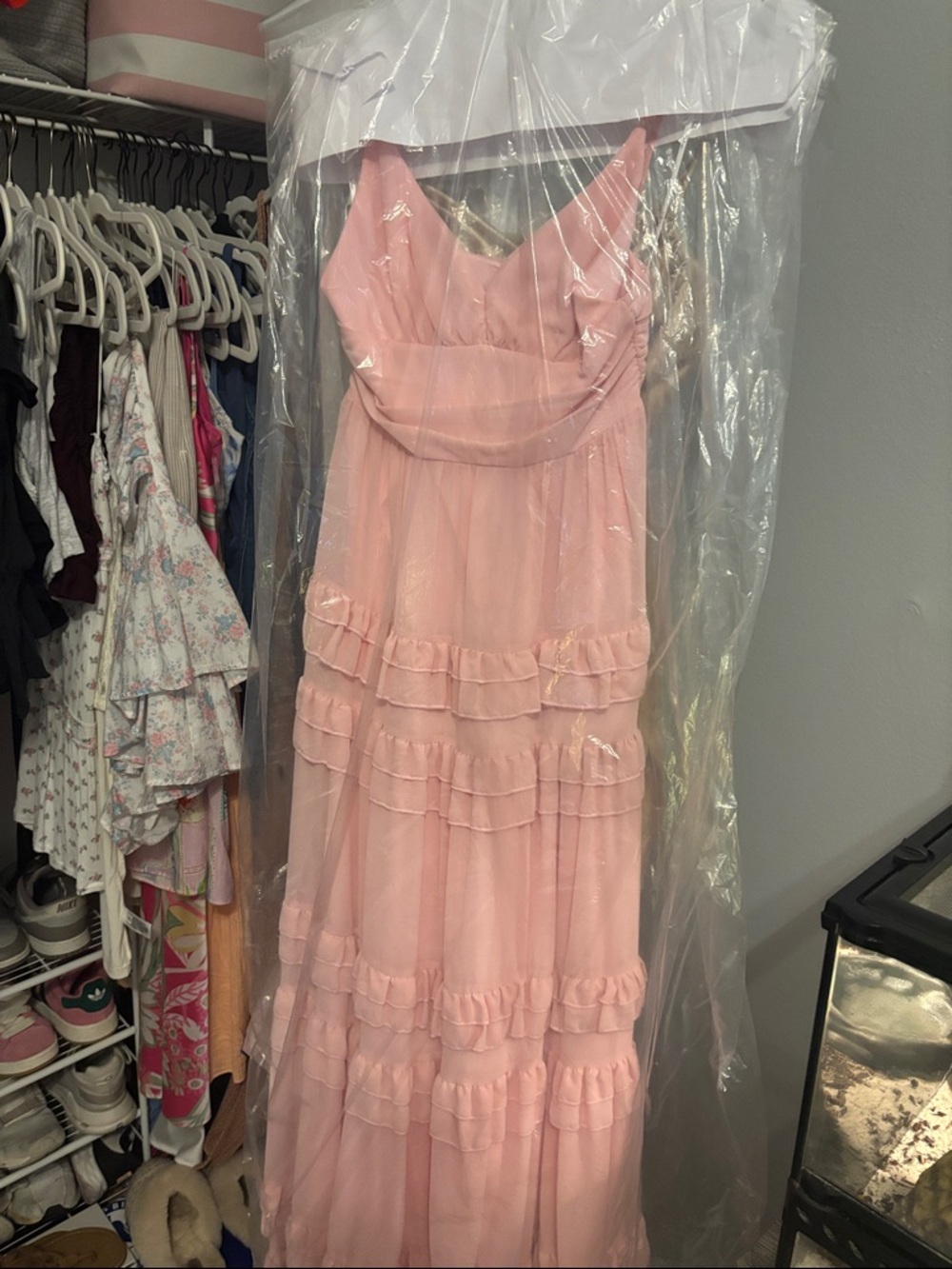 Lulu's Blush Pink Ruffle Tiered Maxi Dress - Picture 5 of 5
